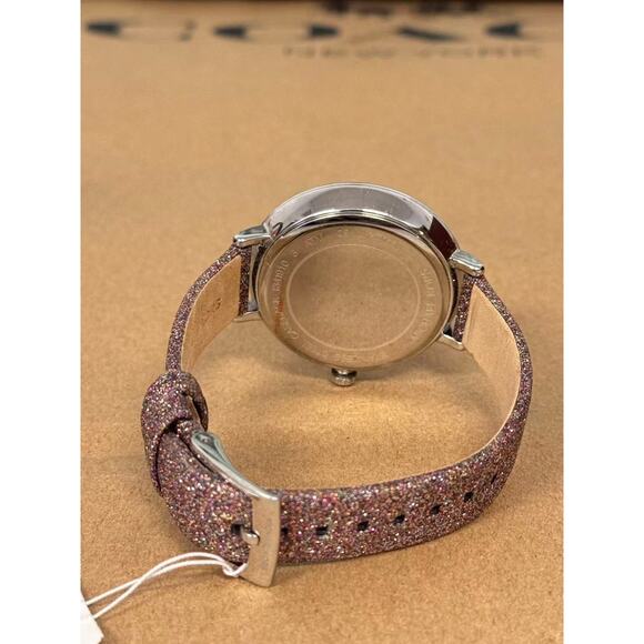 Michael Kors Charley Ross Gold Glitz Leather Strap Watch Watch MK7111